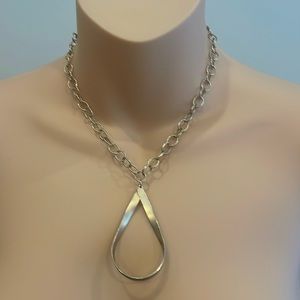 Gold-tone chain necklaces/ pendant & silver and black party necklace unbranded